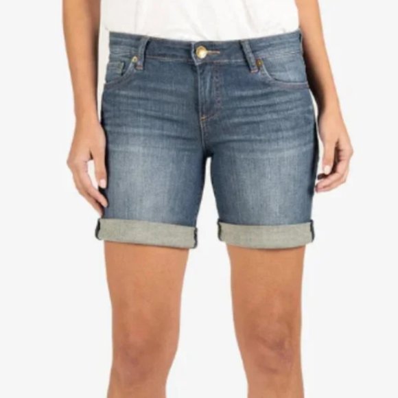 Kut From The Kloth Catherine Mid Rise Boyfriend Short Joyful Wash SZ 2/26 NEW! - Picture 4 of 16